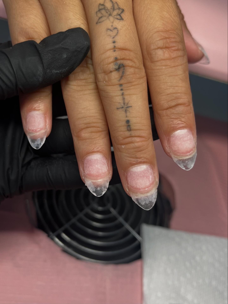 prepped almond nails