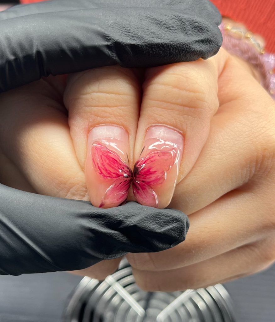 nail sets grown out over 7 weeks